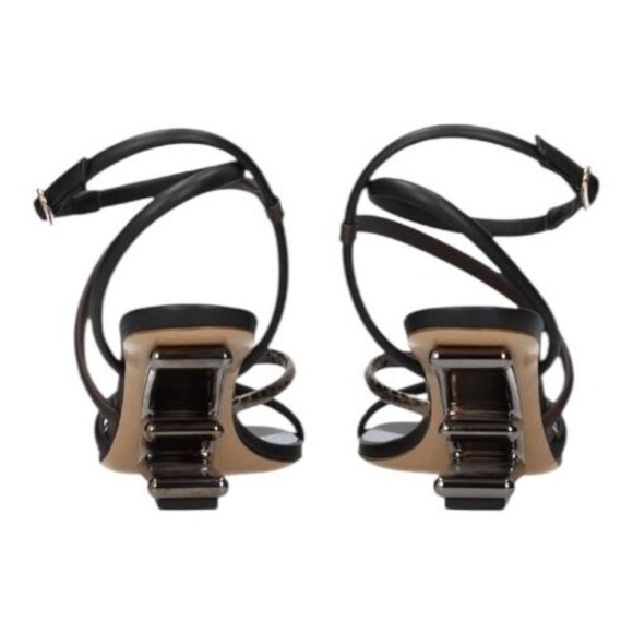 FENDI Fendi First Slide Sandals EU 37 US 7 F Shape Multicolor Wedge Heels Metal - Picture 5 of 15